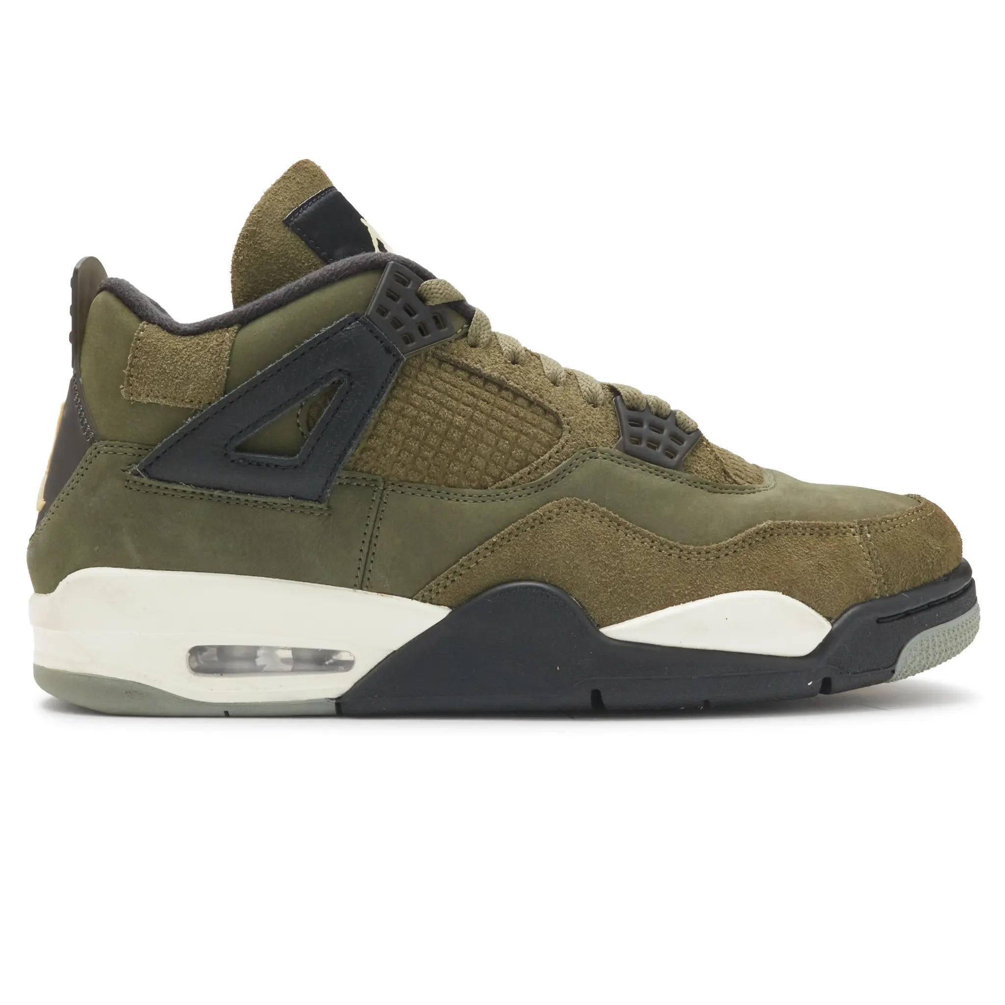 Side View of Preloved - Air Jordan 4 Retro SE Craft Olive FB9927-200
